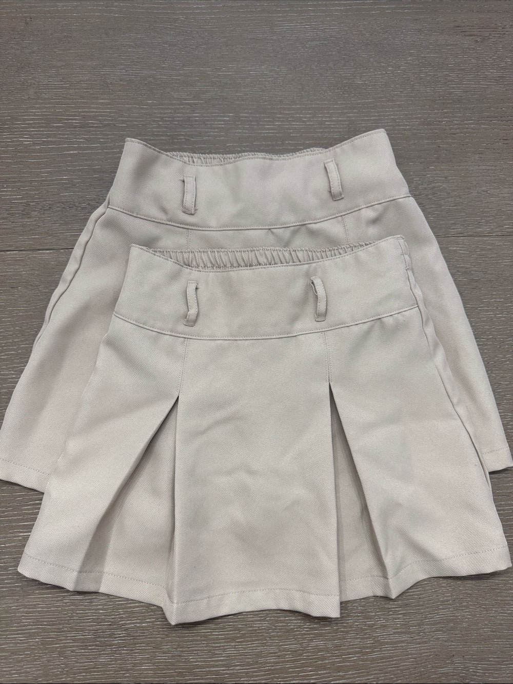 Nautica Light Beige Pleated A-Line Skirt